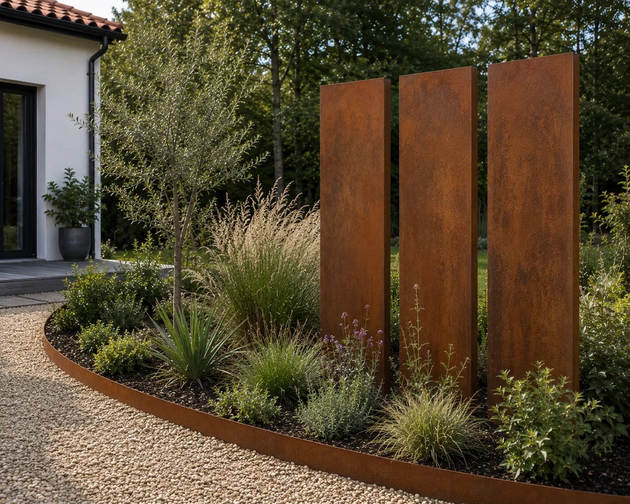 totem corten plein